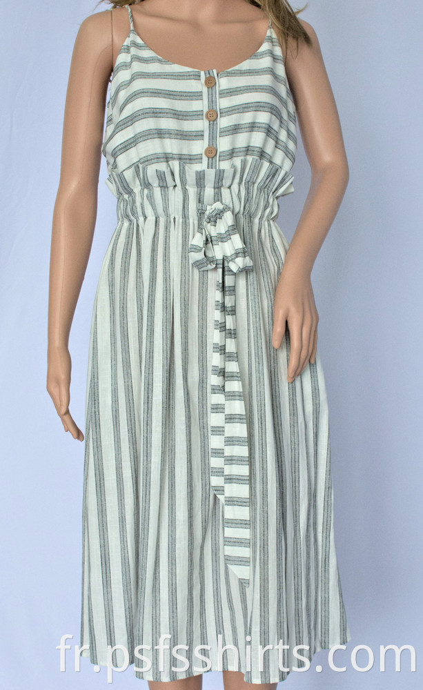 Women Strapless Striped Dress